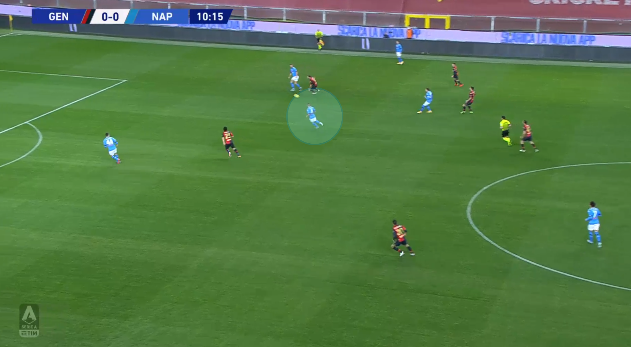 Fase di possesso Napoli. Partita a tema per la costruzione dal basso