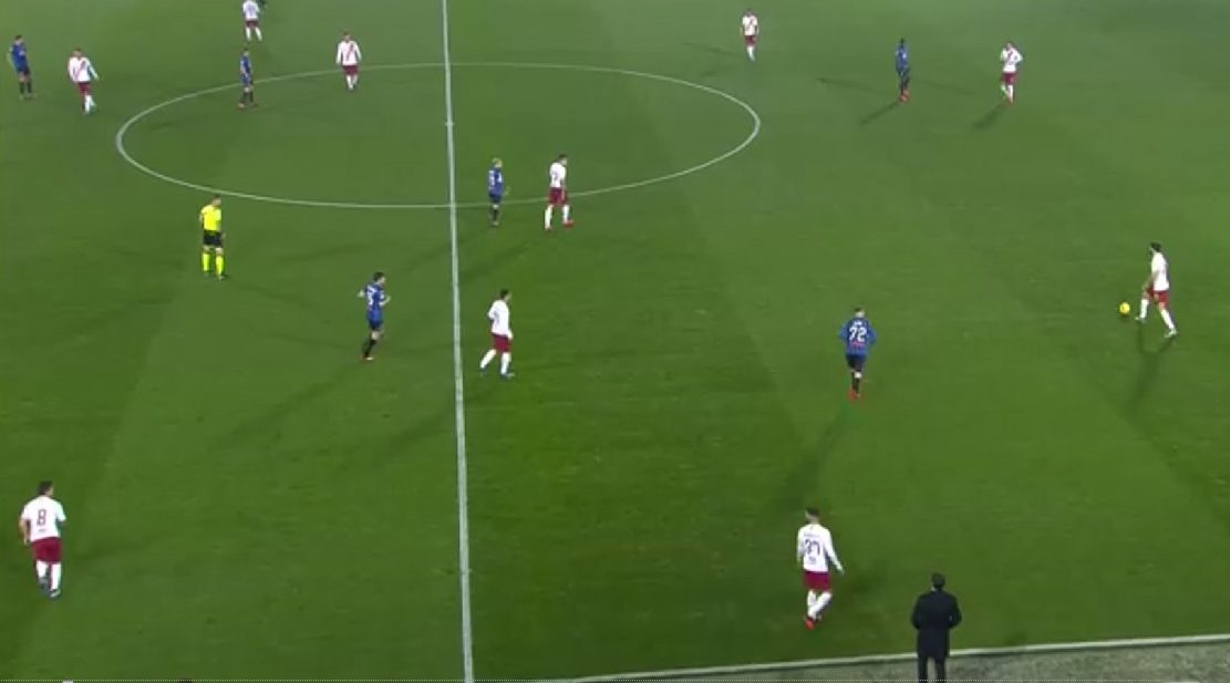 “Possesso palla per lo smarcamento combinato del centrocampo a tre e gioco a tema per costruzione manovrata”