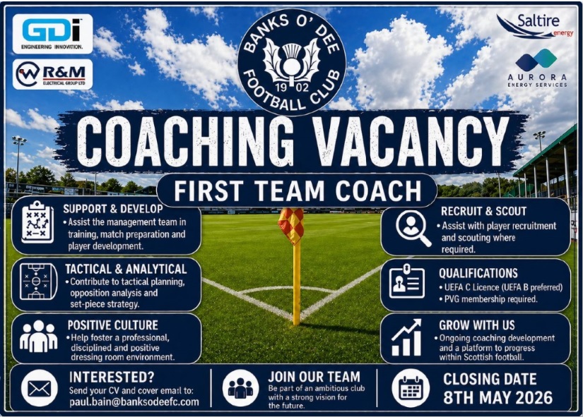 Job Alert: First Team Coach
